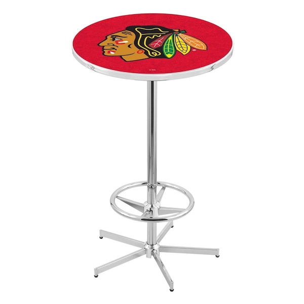 42" Chrome Chicago Blackhawks Pub Table